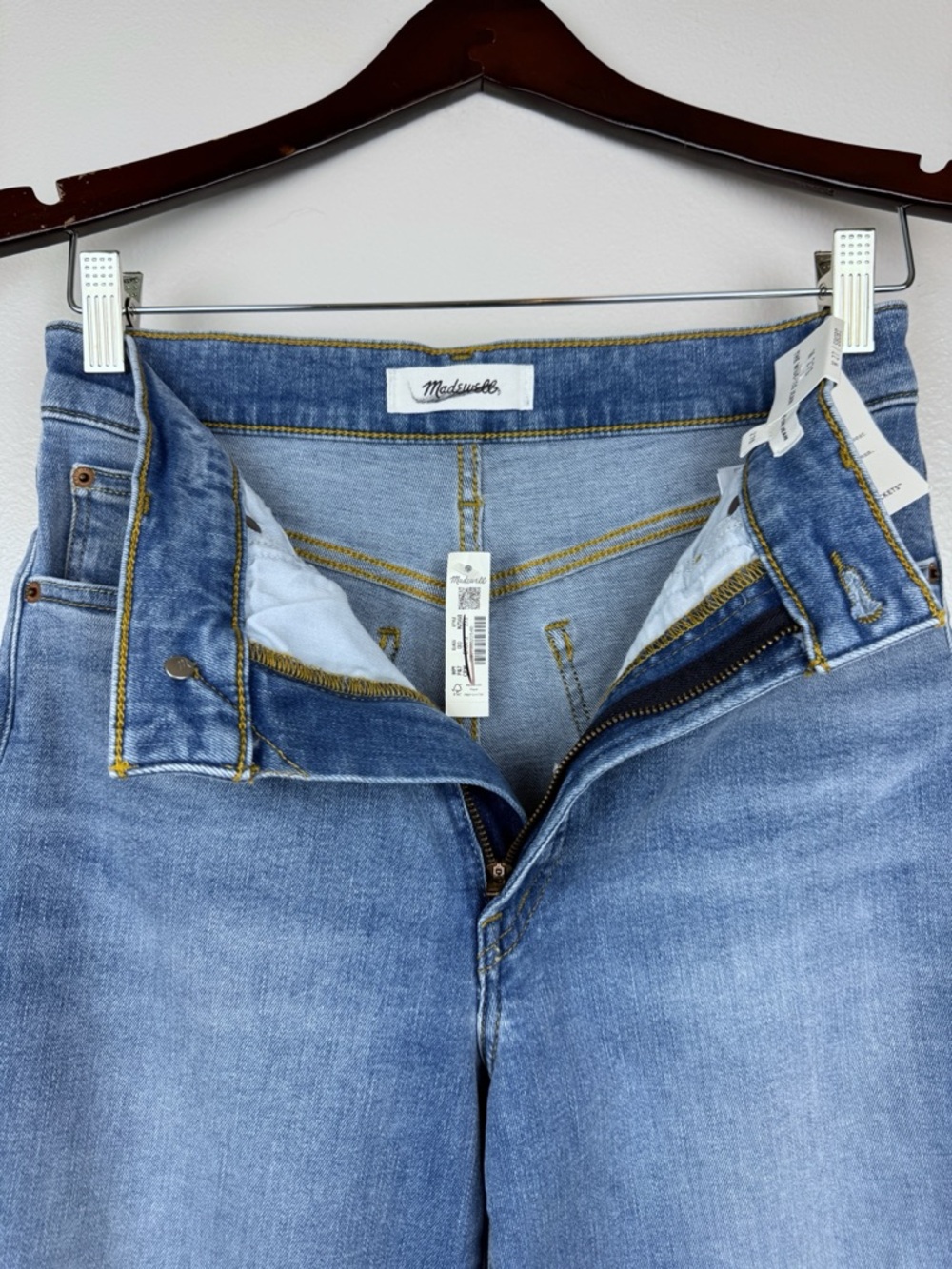 Madewell Short Wide Leg Jeans Super Stretch Coastal Blue Wash Size 27S NWT - Picture 7 of 11